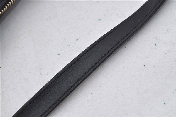 Authentic GUCCI Hand Bag Pouch Purse GG Canvas Leather 212122 Black J2787