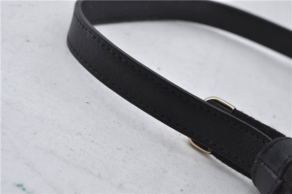 Authentic GUCCI Hand Bag Pouch Purse GG Canvas Leather 212122 Black J2787