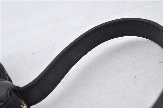 Authentic GUCCI Hand Bag Pouch Purse GG Canvas Leather 212122 Black J2787