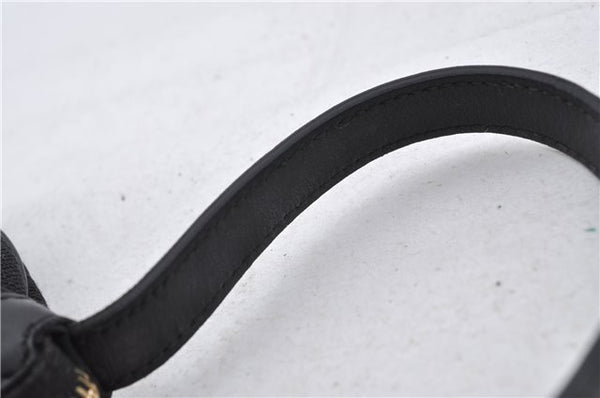 Authentic GUCCI Hand Bag Pouch Purse GG Canvas Leather 212122 Black J2787