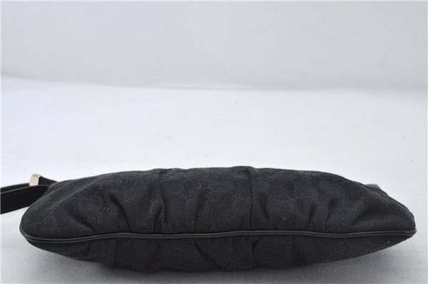 Authentic GUCCI Hand Bag Pouch Purse GG Canvas Leather 212122 Black J2787