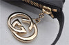 Authentic GUCCI Hand Bag Pouch Purse GG Canvas Leather 212122 Black J2787
