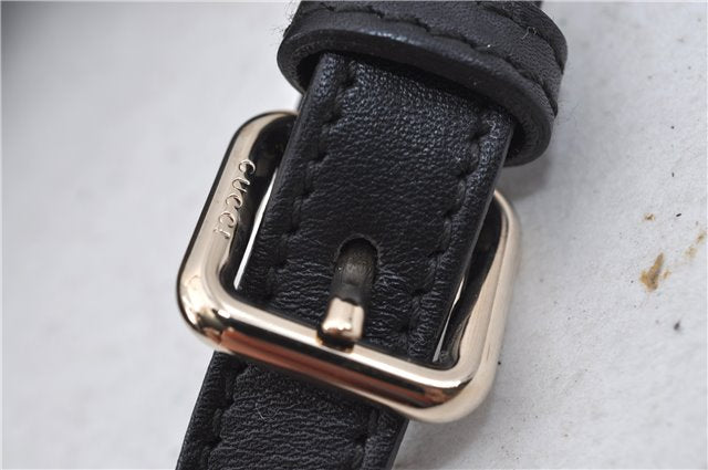 Authentic GUCCI Hand Bag Pouch Purse GG Canvas Leather 212122 Black J2787