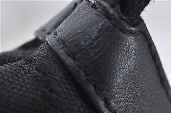 Authentic GUCCI Hand Bag Pouch Purse GG Canvas Leather 212122 Black J2787