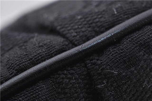 Authentic GUCCI Hand Bag Pouch Purse GG Canvas Leather 212122 Black J2787