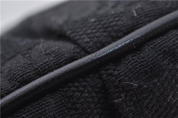 Authentic GUCCI Hand Bag Pouch Purse GG Canvas Leather 212122 Black J2787