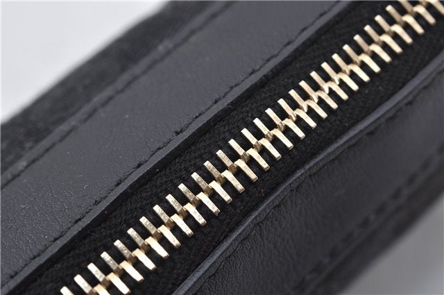 Authentic GUCCI Hand Bag Pouch Purse GG Canvas Leather 212122 Black J2787