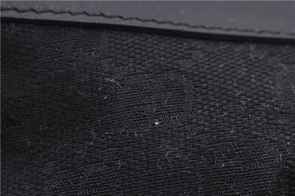Authentic GUCCI Hand Bag Pouch Purse GG Canvas Leather 212122 Black J2787