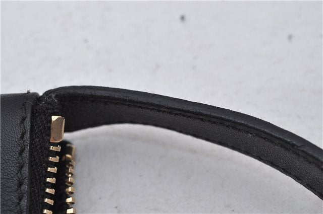 Authentic GUCCI Hand Bag Pouch Purse GG Canvas Leather 212122 Black J2787