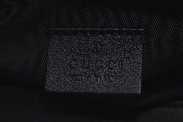 Authentic GUCCI Hand Bag Pouch Purse GG Canvas Leather 212122 Black J2787