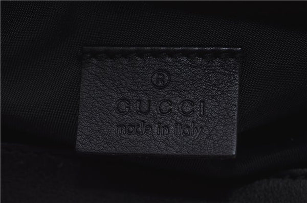 Authentic GUCCI Hand Bag Pouch Purse GG Canvas Leather 212122 Black J2787