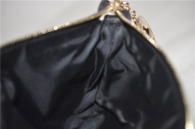 Authentic GUCCI Hand Bag Pouch Purse GG Canvas Leather 212122 Black J2787
