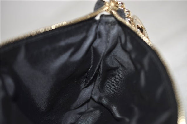 Authentic GUCCI Hand Bag Pouch Purse GG Canvas Leather 212122 Black J2787