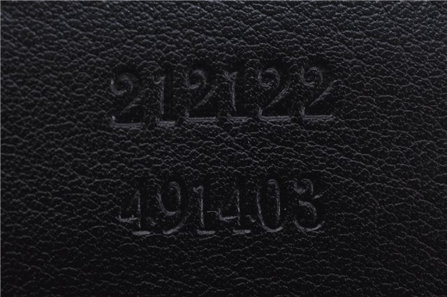 Authentic GUCCI Hand Bag Pouch Purse GG Canvas Leather 212122 Black J2787