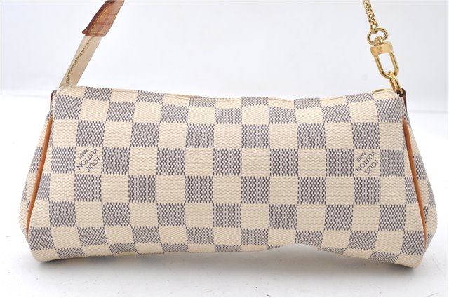 Authentic Louis Vuitton Damier Azur Eva Accessories Hand Pouch N55214 LV J2816