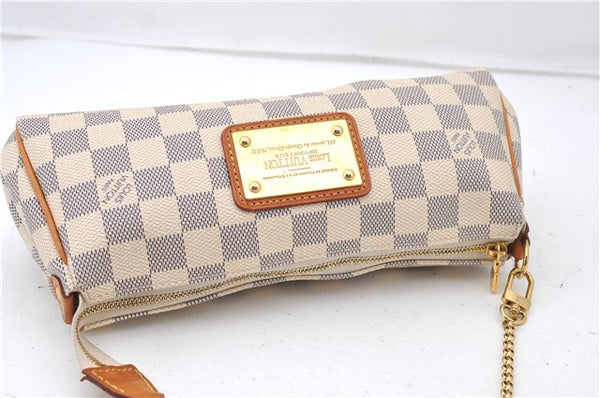 Authentic Louis Vuitton Damier Azur Eva Accessories Hand Pouch N55214 LV J2816