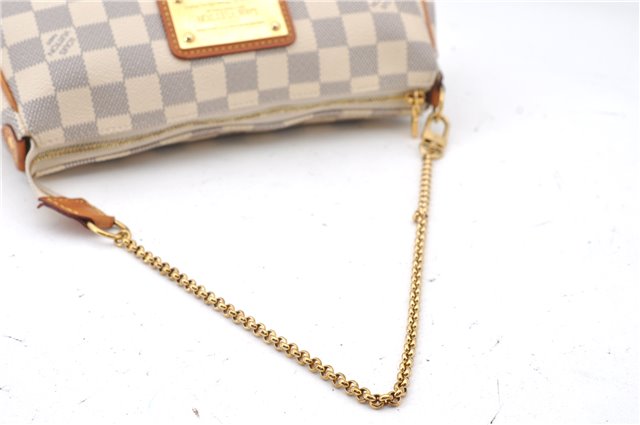 Authentic Louis Vuitton Damier Azur Eva Accessories Hand Pouch N55214 LV J2816