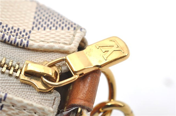 Authentic Louis Vuitton Damier Azur Eva Accessories Hand Pouch N55214 LV J2816