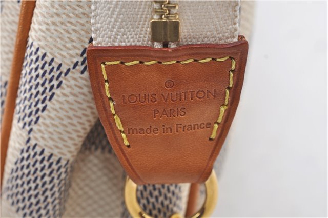 Authentic Louis Vuitton Damier Azur Eva Accessories Hand Pouch N55214 LV J2816