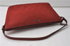 Authentic GUCCI Vintage Hand Bag Pouch Purse GG Canvas Leather 07198 Red J2818