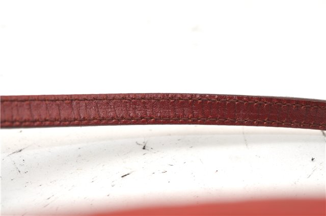 Authentic GUCCI Vintage Hand Bag Pouch Purse GG Canvas Leather 07198 Red J2818