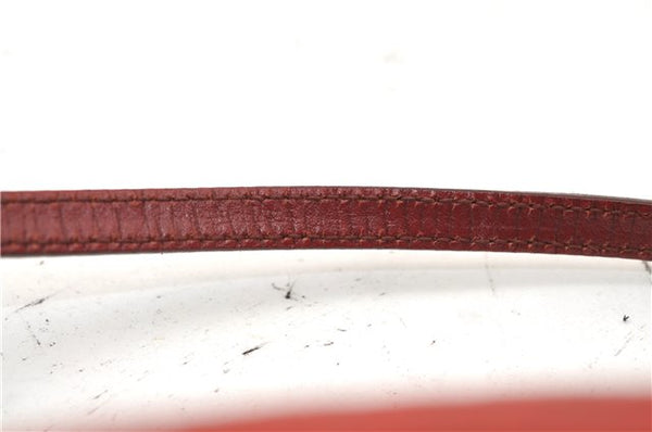 Authentic GUCCI Vintage Hand Bag Pouch Purse GG Canvas Leather 07198 Red J2818