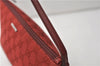 Authentic GUCCI Vintage Hand Bag Pouch Purse GG Canvas Leather 07198 Red J2818