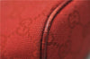 Authentic GUCCI Vintage Hand Bag Pouch Purse GG Canvas Leather 07198 Red J2818
