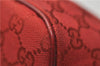 Authentic GUCCI Vintage Hand Bag Pouch Purse GG Canvas Leather 07198 Red J2818