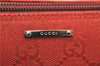 Authentic GUCCI Vintage Hand Bag Pouch Purse GG Canvas Leather 07198 Red J2818