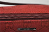 Authentic GUCCI Vintage Hand Bag Pouch Purse GG Canvas Leather 07198 Red J2818