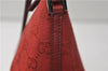 Authentic GUCCI Vintage Hand Bag Pouch Purse GG Canvas Leather 07198 Red J2818