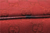 Authentic GUCCI Vintage Hand Bag Pouch Purse GG Canvas Leather 07198 Red J2818