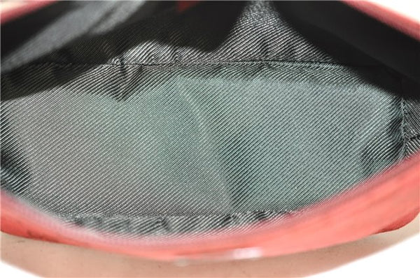 Authentic GUCCI Vintage Hand Bag Pouch Purse GG Canvas Leather 07198 Red J2818