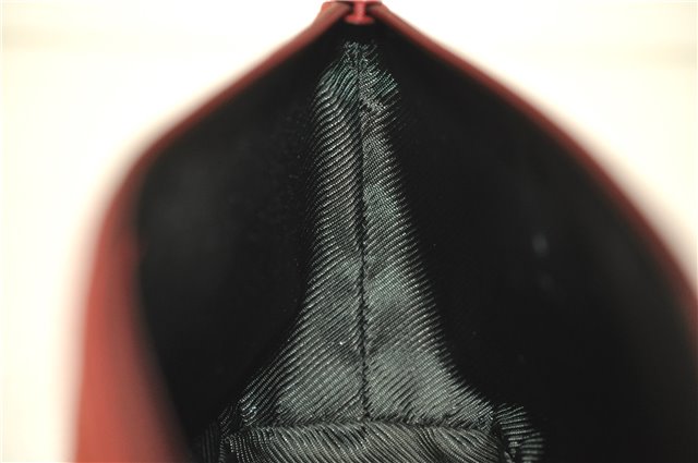 Authentic GUCCI Vintage Hand Bag Pouch Purse GG Canvas Leather 07198 Red J2818