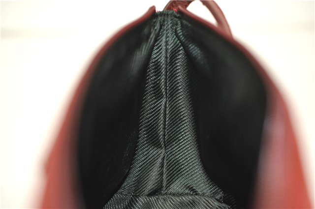 Authentic GUCCI Vintage Hand Bag Pouch Purse GG Canvas Leather 07198 Red J2818