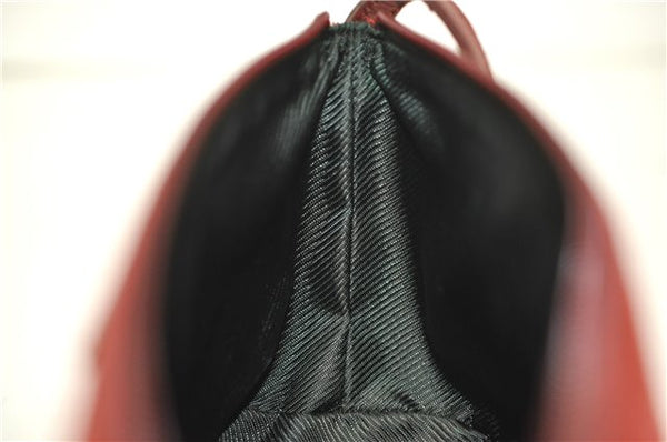 Authentic GUCCI Vintage Hand Bag Pouch Purse GG Canvas Leather 07198 Red J2818