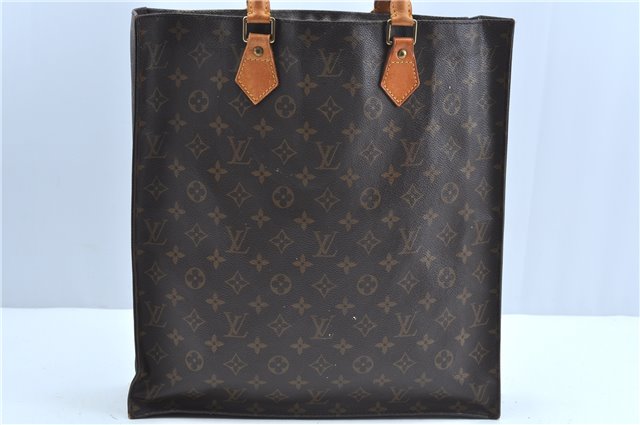 Authentic Louis Vuitton Monogram Sac Plat Hand Tote Bag M51140 LV Junk J2824