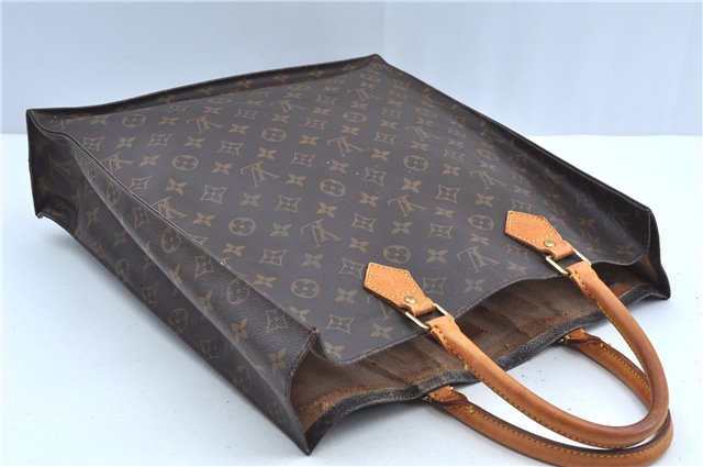 Authentic Louis Vuitton Monogram Sac Plat Hand Tote Bag M51140 LV Junk J2824