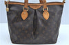 Authentic Louis Vuitton Monogram Palermo PM Shoulder Tote Bag M40145 LV J2830