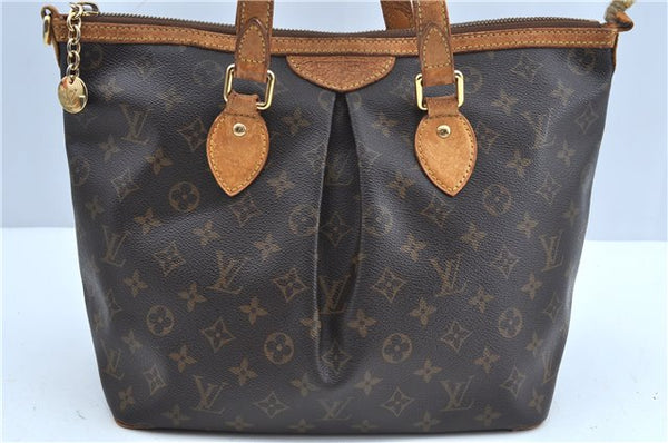 Authentic Louis Vuitton Monogram Palermo PM Shoulder Tote Bag M40145 LV J2830