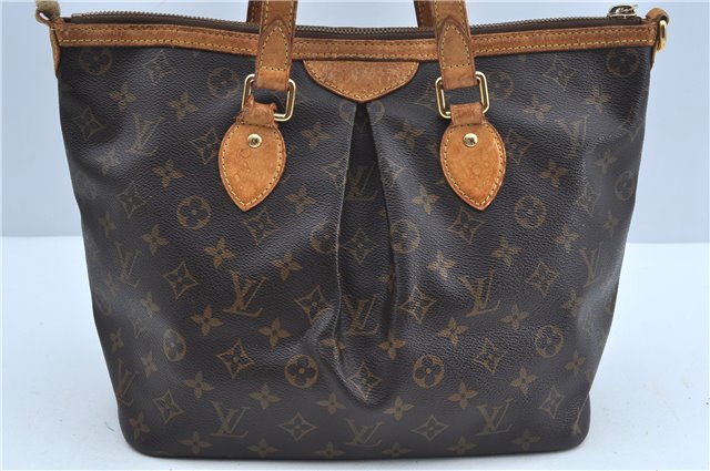 Authentic Louis Vuitton Monogram Palermo PM Shoulder Tote Bag M40145 LV J2830