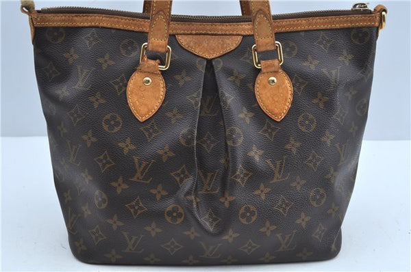 Authentic Louis Vuitton Monogram Palermo PM Shoulder Tote Bag M40145 LV J2830