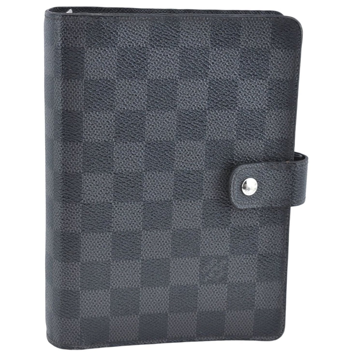 Authentic Louis Vuitton Damier Graphite Agenda MM Notebook Cover R20242 LV J2857
