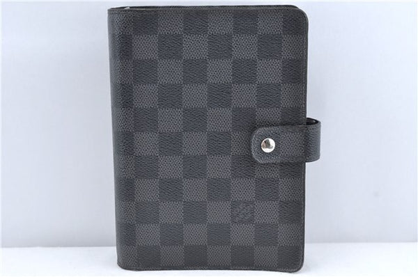 Authentic Louis Vuitton Damier Graphite Agenda MM Notebook Cover R20242 LV J2857