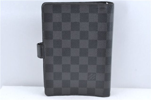 Authentic Louis Vuitton Damier Graphite Agenda MM Notebook Cover R20242 LV J2857