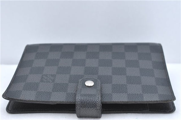 Authentic Louis Vuitton Damier Graphite Agenda MM Notebook Cover R20242 LV J2857