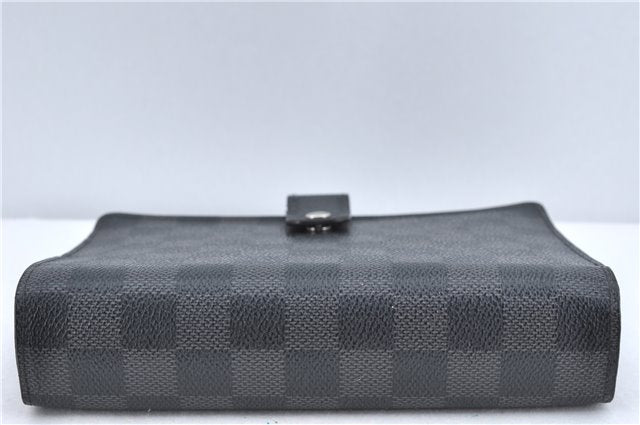 Authentic Louis Vuitton Damier Graphite Agenda MM Notebook Cover R20242 LV J2857