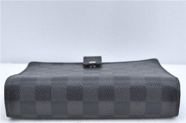 Authentic Louis Vuitton Damier Graphite Agenda MM Notebook Cover R20242 LV J2857