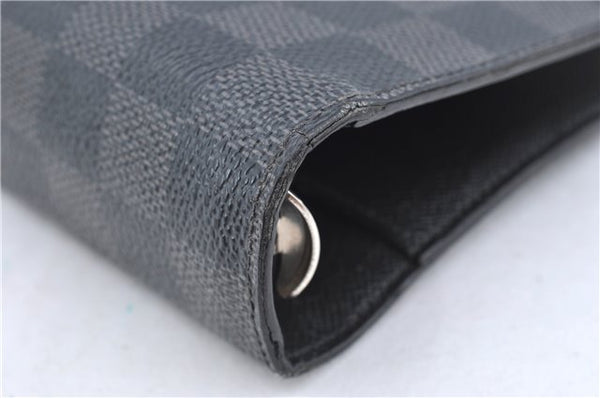 Authentic Louis Vuitton Damier Graphite Agenda MM Notebook Cover R20242 LV J2857